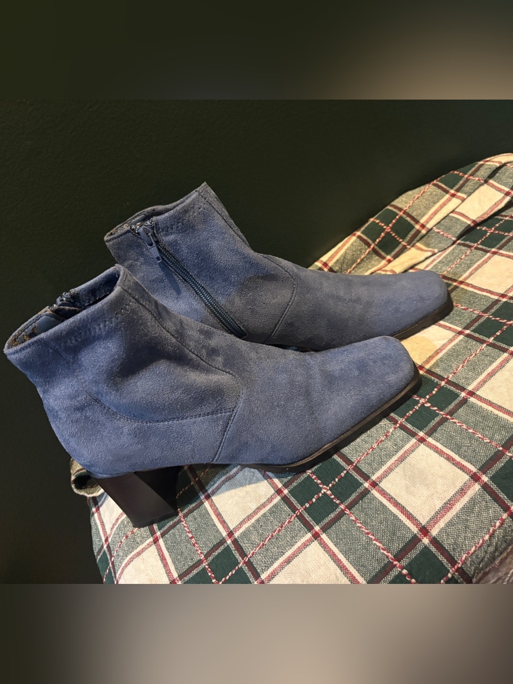 NWOT Blue Suede Boots